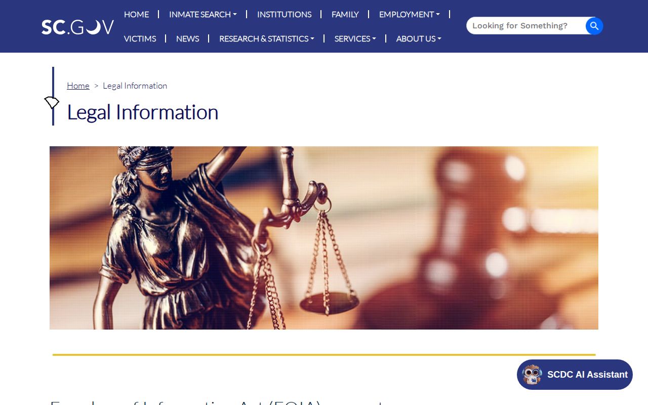 Lee County release record access through the SCDC records request page