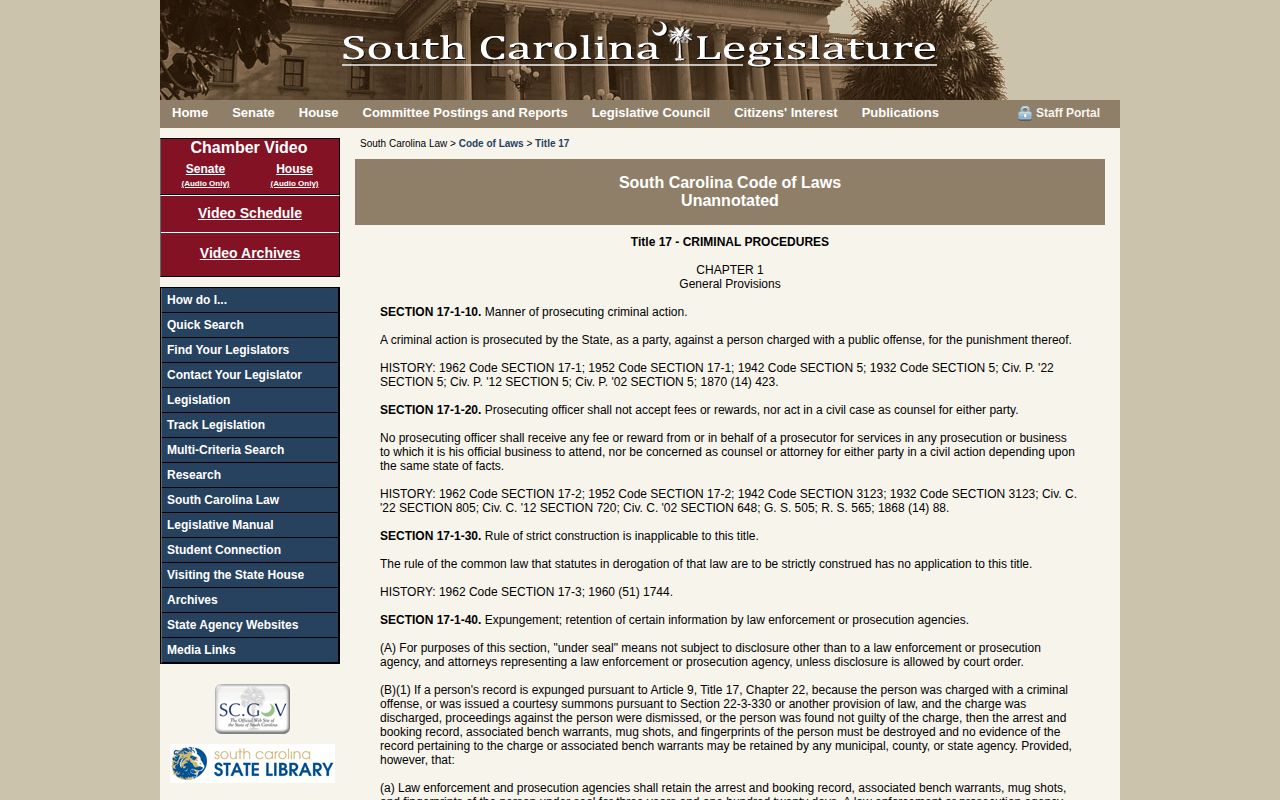 Lee County release mugshots South Carolina removal statute