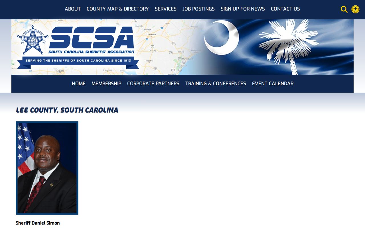 Lee County directory showing Sumter-Lee Regional Detention Center release contact